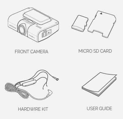 FineVu GX1000 Dashcam - Whats in the box