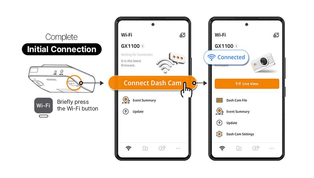 FineVu GX1000 Dash Camera with Smartphone App