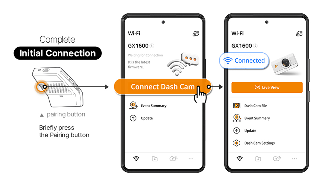 FineVu GX1000 Dash Camera with Smartphone App